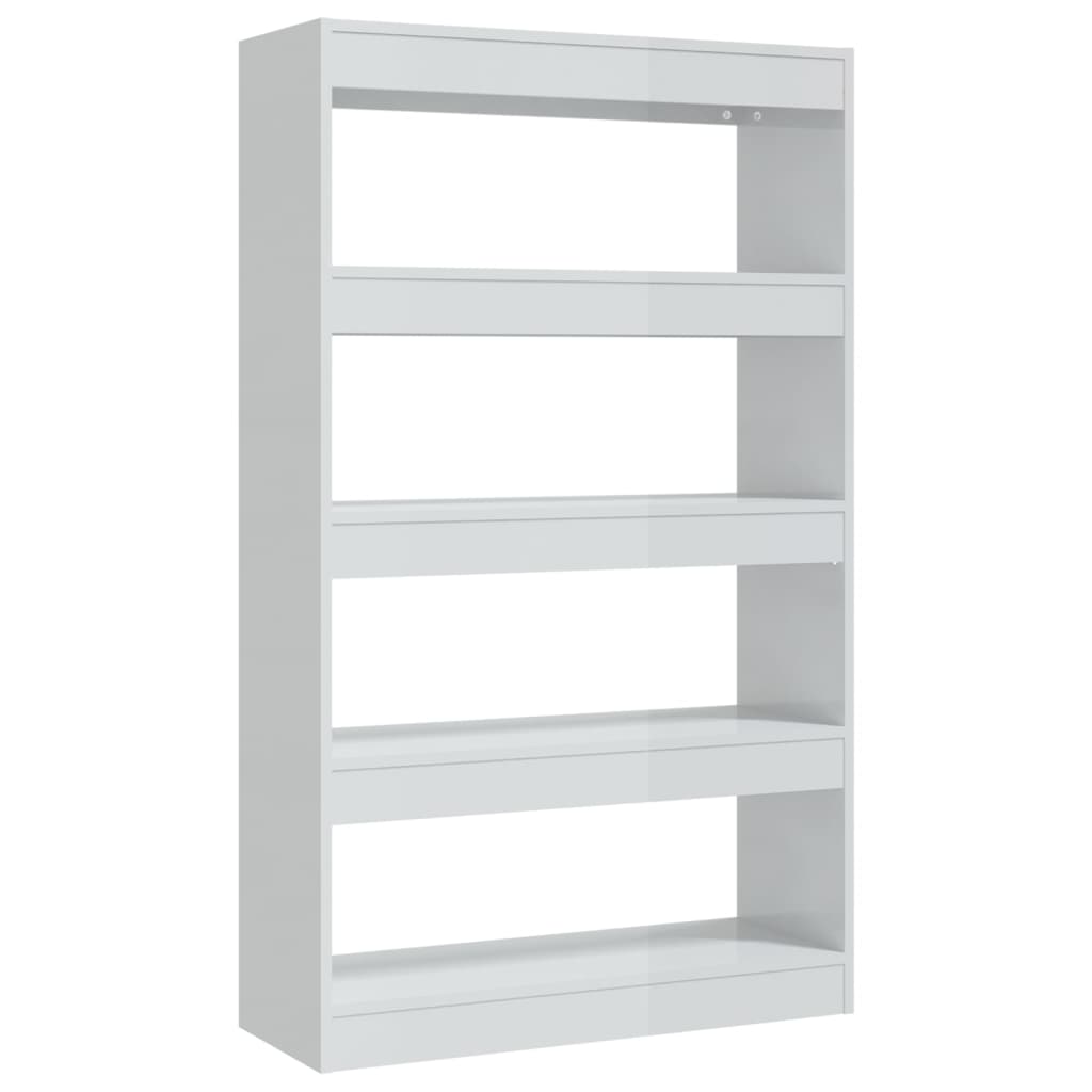 Βιβλιοθήκη/Διαχωρ. Χώρου Γυαλ. Λευκό 80x30x135 εκ. Επεξ. Ξύλο