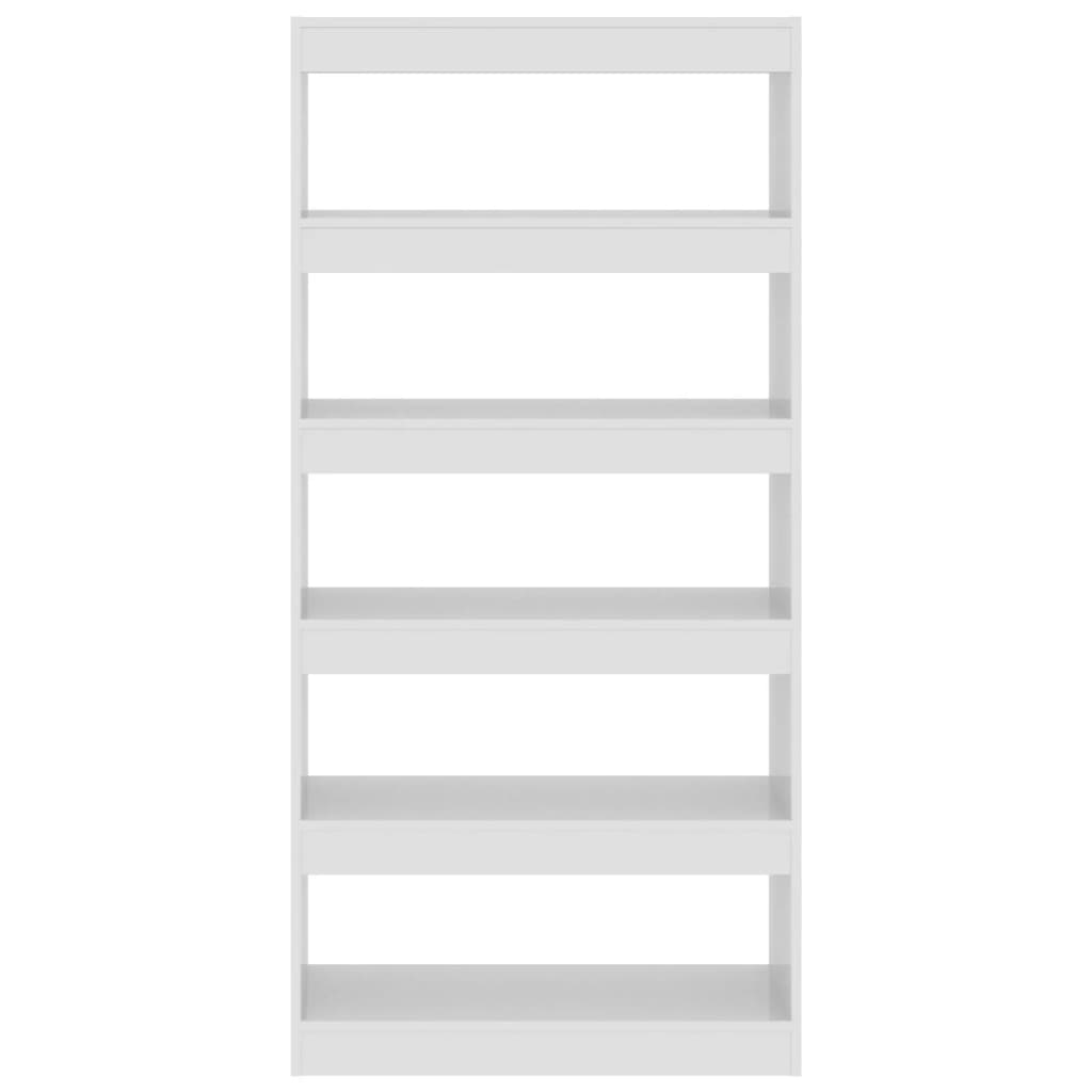 Βιβλιοθήκη/Διαχωρ. Χώρου Γυαλ. Λευκό 80x30x166 εκ. Επεξ. Ξύλο