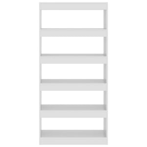 Βιβλιοθήκη/Διαχωρ. Χώρου Γυαλ. Λευκό 80x30x166 εκ. Επεξ. Ξύλο