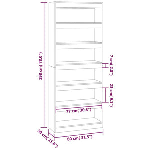 Βιβλιοθήκη/Διαχωριστικό Sonoma Δρυς 80x30x198 εκ. Επεξ. Ξύλο
