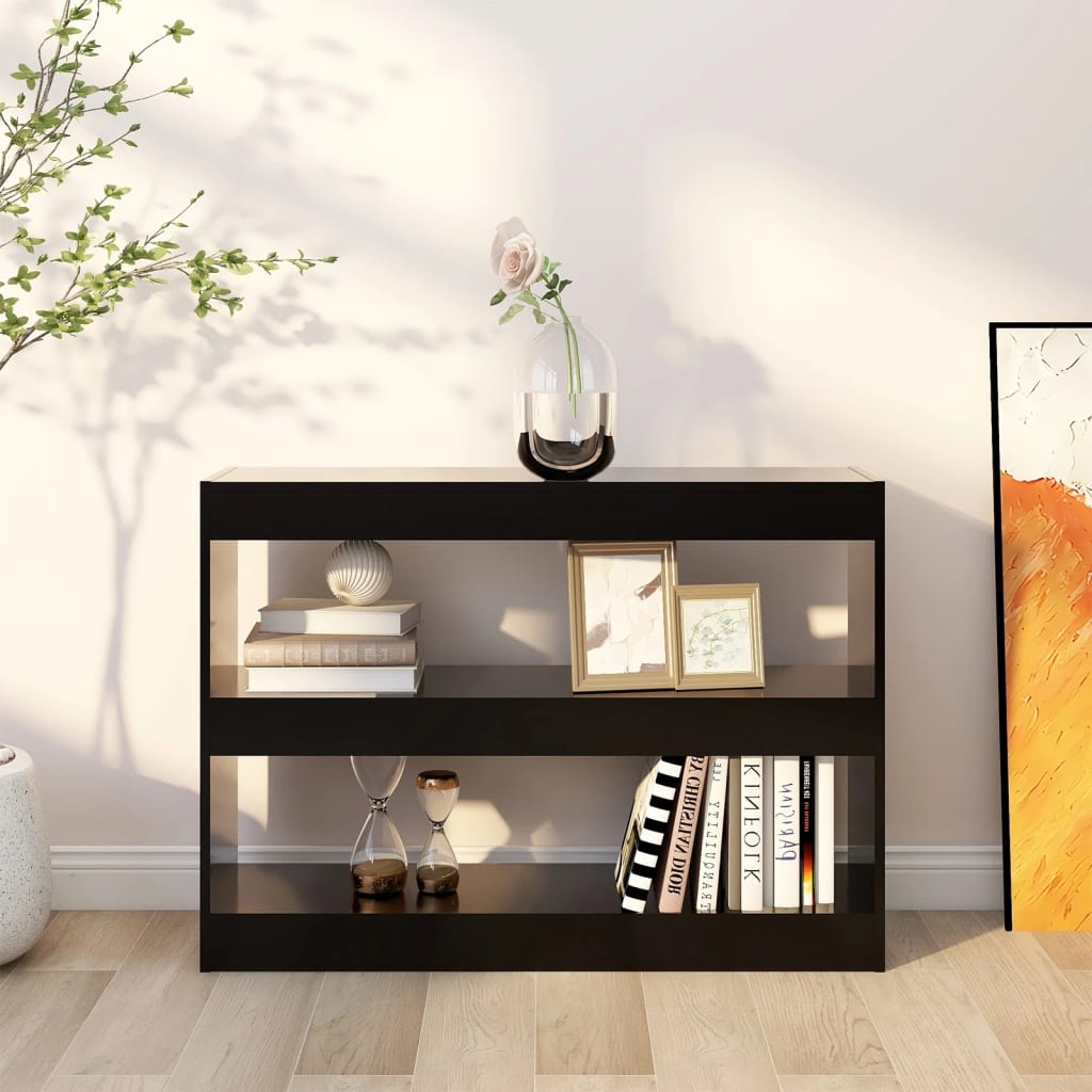 Βιβλιοθήκη/Διαχωριστικό Χώρου Μαύρο 100 x 30 x 72 εκ.