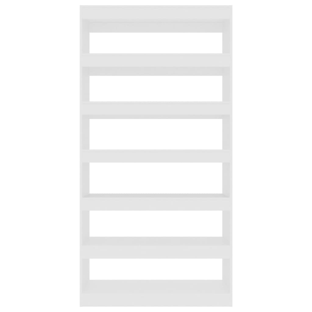 Βιβλιοθήκη/Διαχωρ. Χώρου Λευκό 100x30x198 εκ Επεξεργασμένο Ξύλο