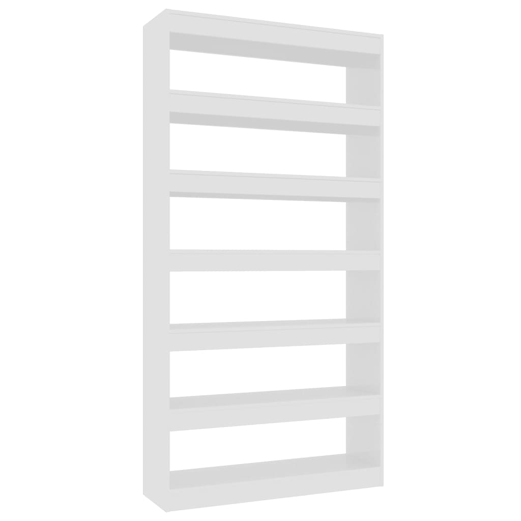 Βιβλιοθήκη/Διαχωρ. Χώρου Γυαλ. Λευκό 100x30x198εκ Επεξεργ. Ξύλο