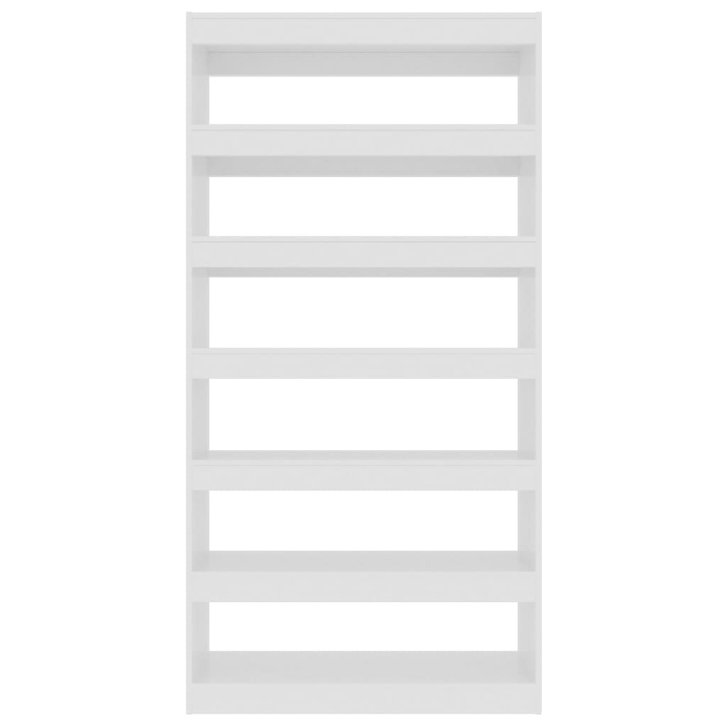 Βιβλιοθήκη/Διαχωρ. Χώρου Γυαλ. Λευκό 100x30x198εκ Επεξεργ. Ξύλο