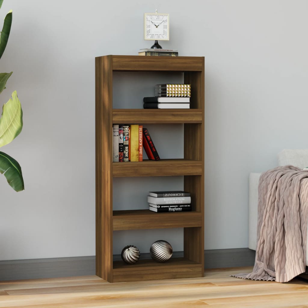 Βιβλιοθήκη/Διαχωρ. Χώρου Καφέ Δρυς 60x30x135 εκ. Επεξεργ. Ξύλο