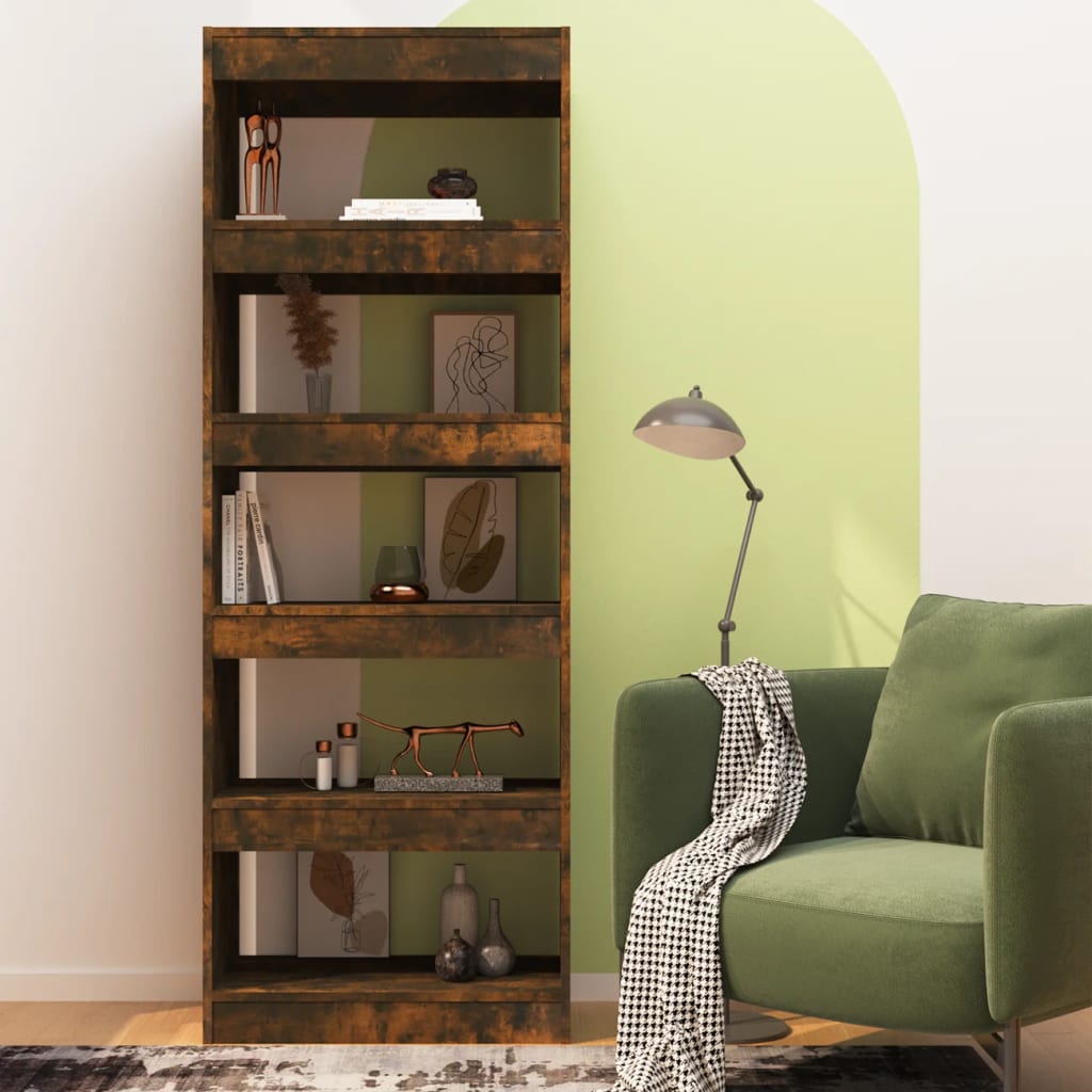 Βιβλιοθήκη/Διαχωρ. Χώρου Καπνιστή Δρυς 60x30x166 εκ. Επεξ. Ξύλο - Pakobazaar