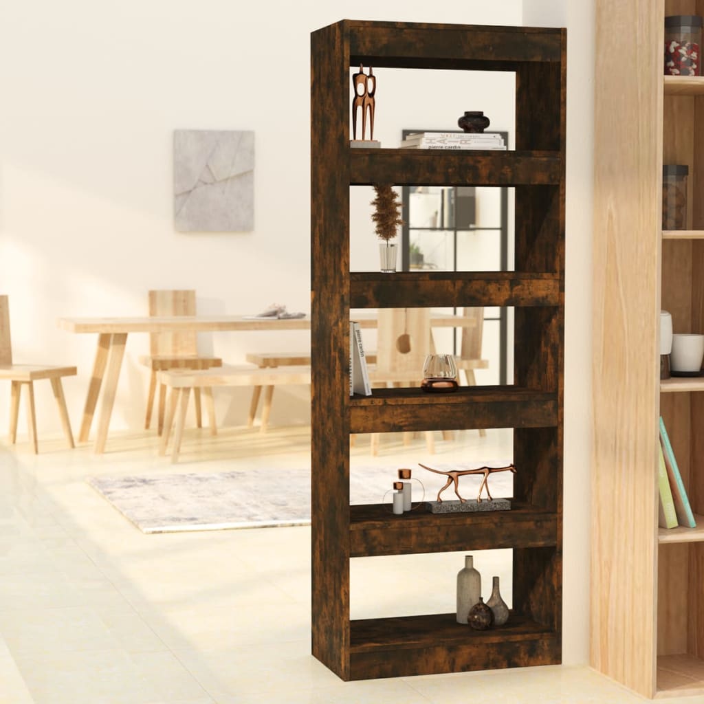 Βιβλιοθήκη/Διαχωρ. Χώρου Καπνιστή Δρυς 60x30x166 εκ. Επεξ. Ξύλο - Pakobazaar