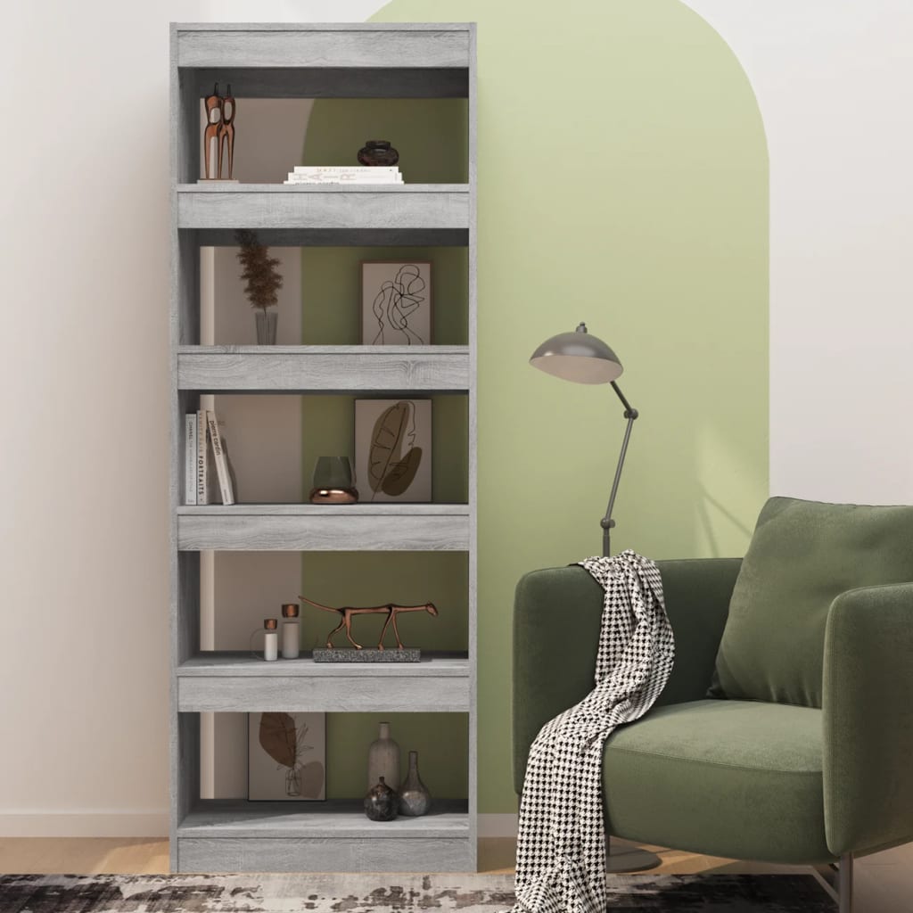 Βιβλιοθήκη/Διαχωρ. Χώρου Γκρι Sonoma 60x30x166 εκ Επεξεργ. Ξύλο