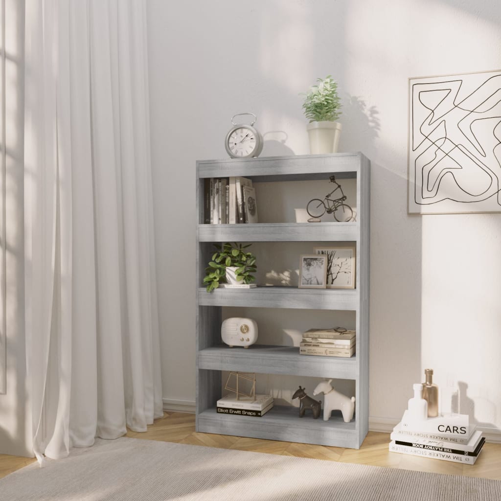 Βιβλιοθήκη/Διαχωρ. Χώρου Γκρι Sonoma 80x30x135 εκ Επεξεργ. Ξύλο