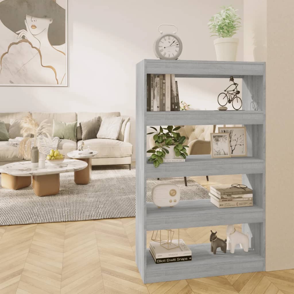 Βιβλιοθήκη/Διαχωρ. Χώρου Γκρι Sonoma 80x30x135 εκ Επεξεργ. Ξύλο