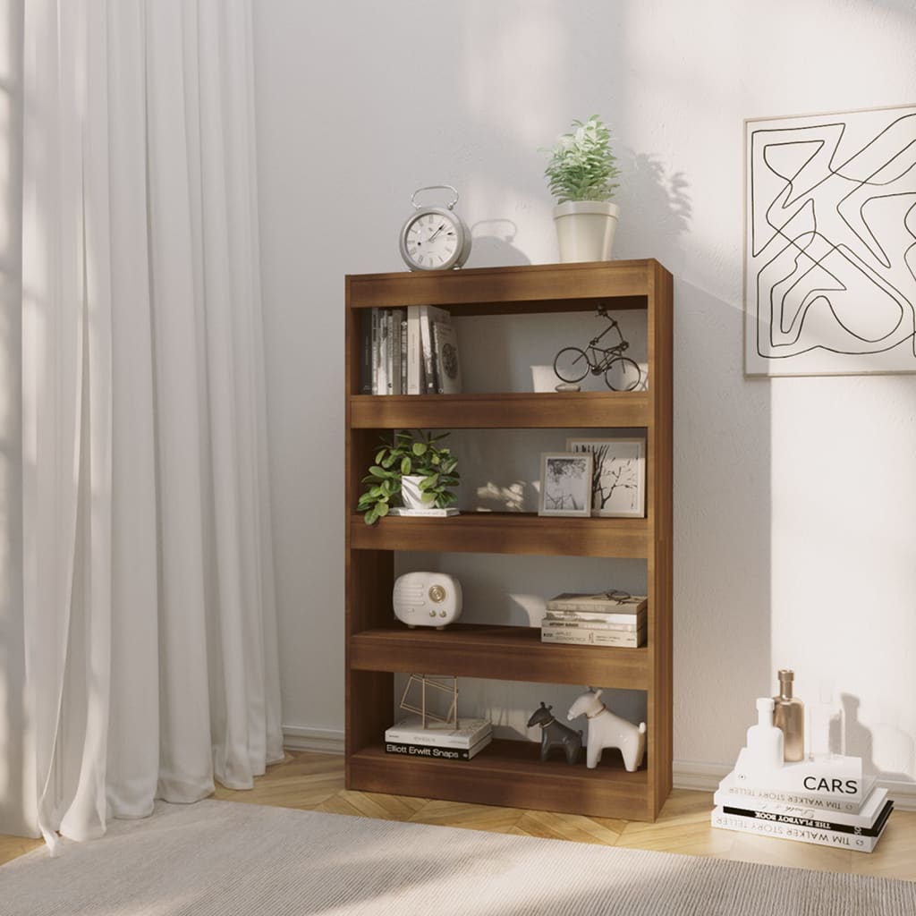 Βιβλιοθήκη/Διαχωρ. Χώρου Καφέ Δρυς 80x30x135 εκ. Επεξεργ. Ξύλο