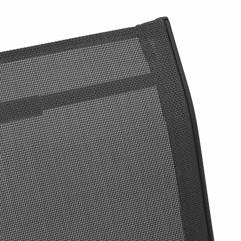 Καρέκλες Κήπου Στοιβαζόμενες 2 Τεμ. Μαύρες από Ύφασμα Textilene - Pakobazaar