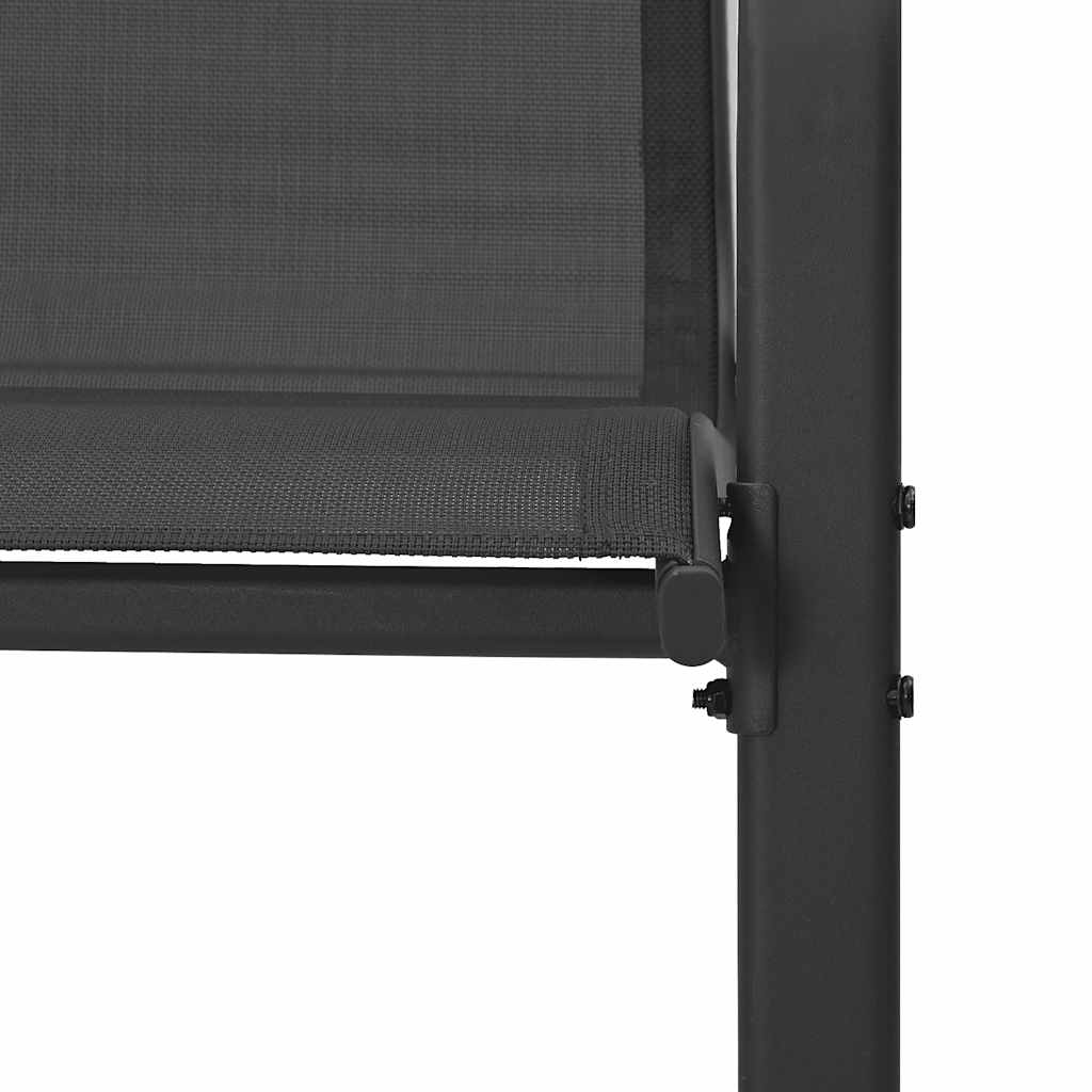 Καρέκλες Κήπου Στοιβαζόμενες 6 τεμ. Μαύρες από Ύφασμα Textilene - Pakobazaar