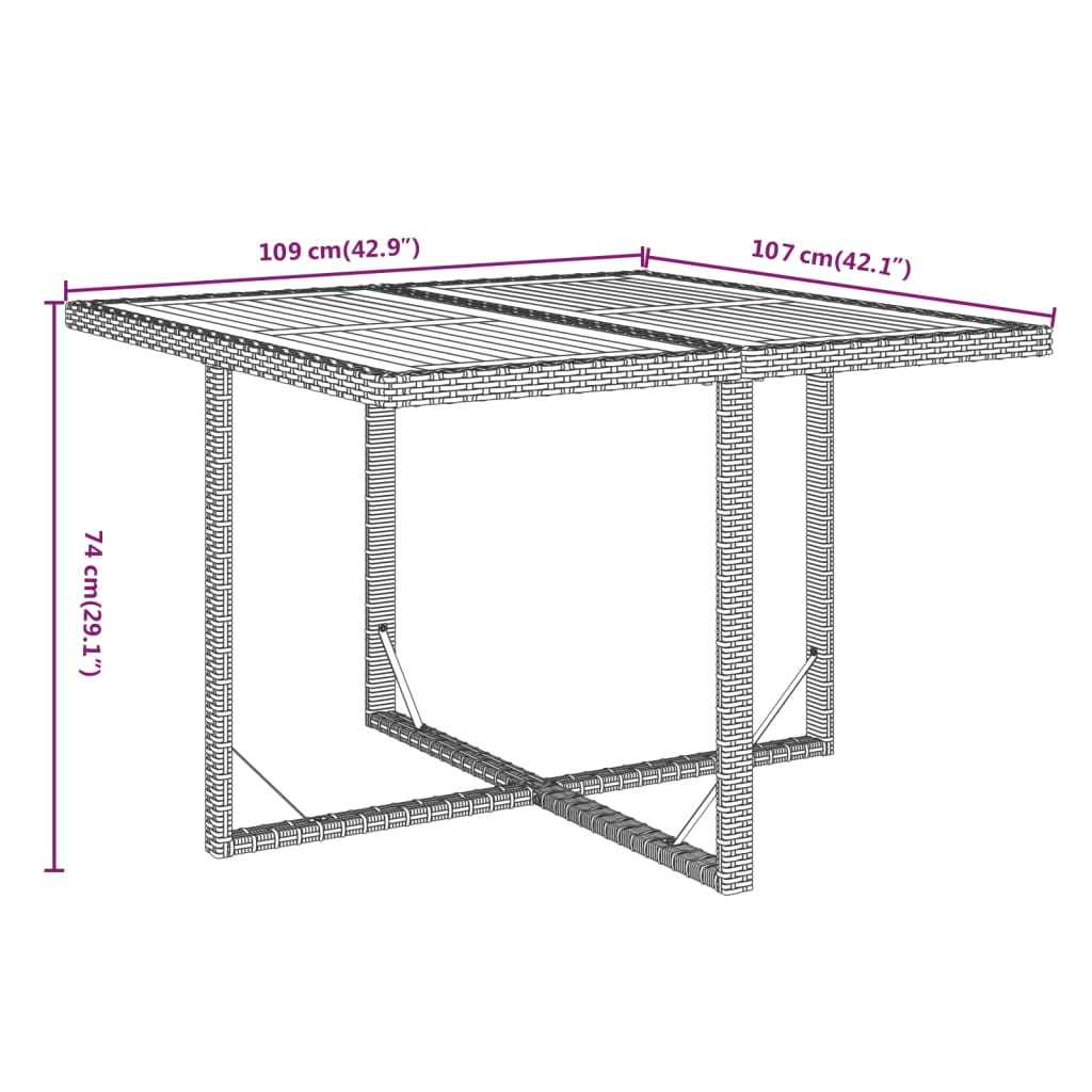 Σετ Τραπεζαρίας Κήπου 9 τεμ. Γκρι Συνθετικό Ρατάν με Μαξιλάρια - PAKOBAZAAR