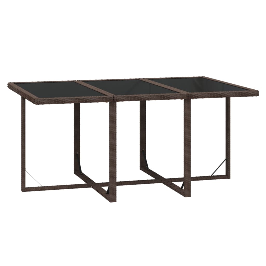 Σετ Τραπεζαρίας Κήπου 7 τεμ. Καφέ από Συνθ. Ρατάν με Μαξιλάρια - Pakobazaar