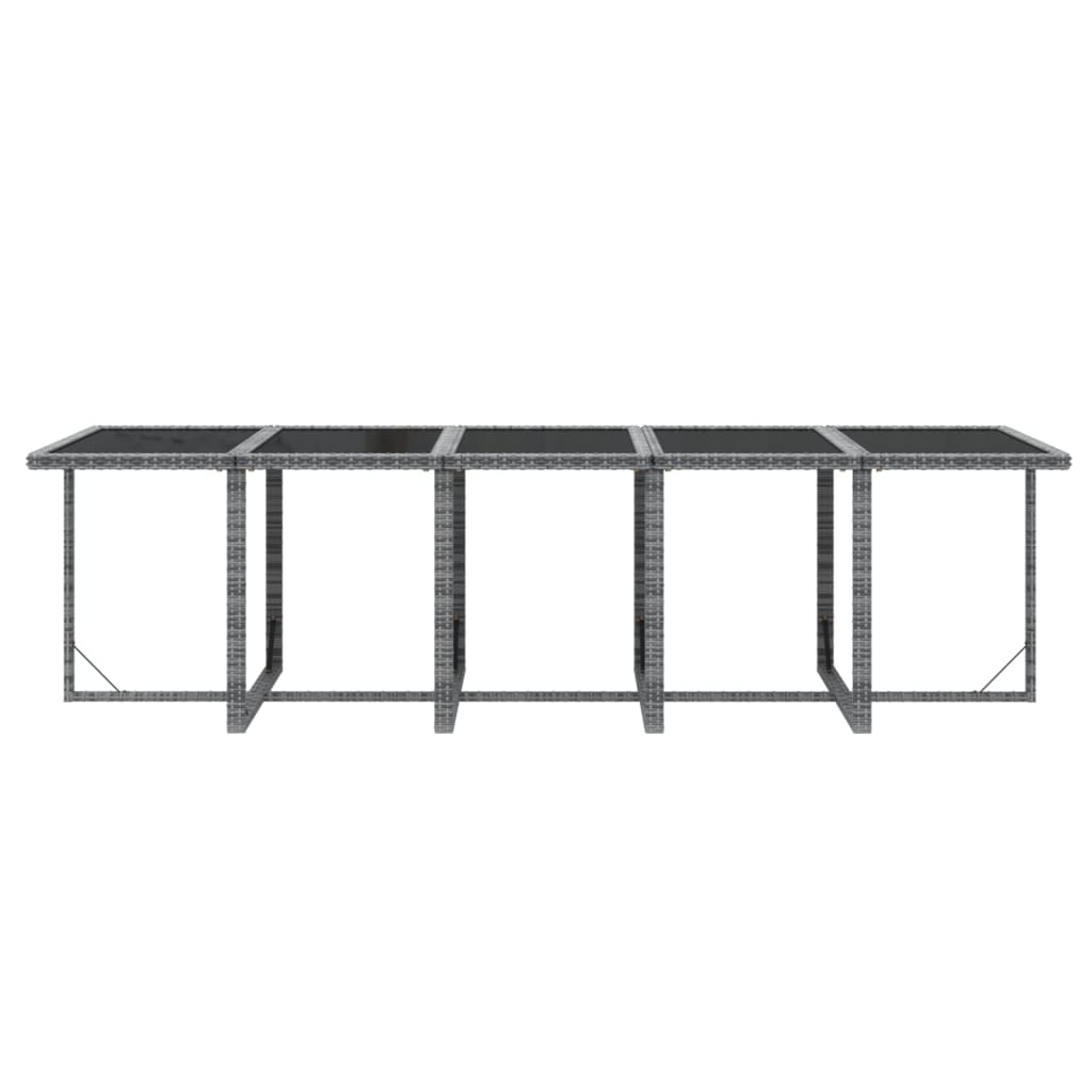 Σετ Τραπεζαρίας Κήπου 11 τεμ. Γκρι από Συνθ. Ρατάν με Μαξιλάρια - PAKOBAZAAR