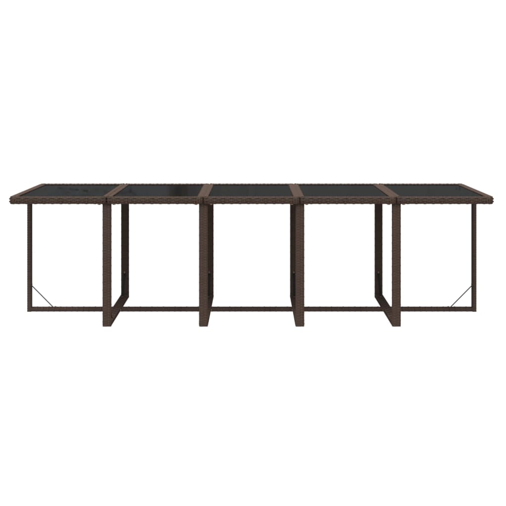 Σετ Τραπεζαρίας Κήπου 11 τεμ. Καφέ από Συνθ. Ρατάν με Μαξιλάρια - Pakobazaar