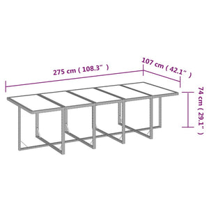 Σετ Τραπεζαρίας Κήπου 11 τεμ. Καφέ από Συνθ. Ρατάν με Μαξιλάρια - Pakobazaar