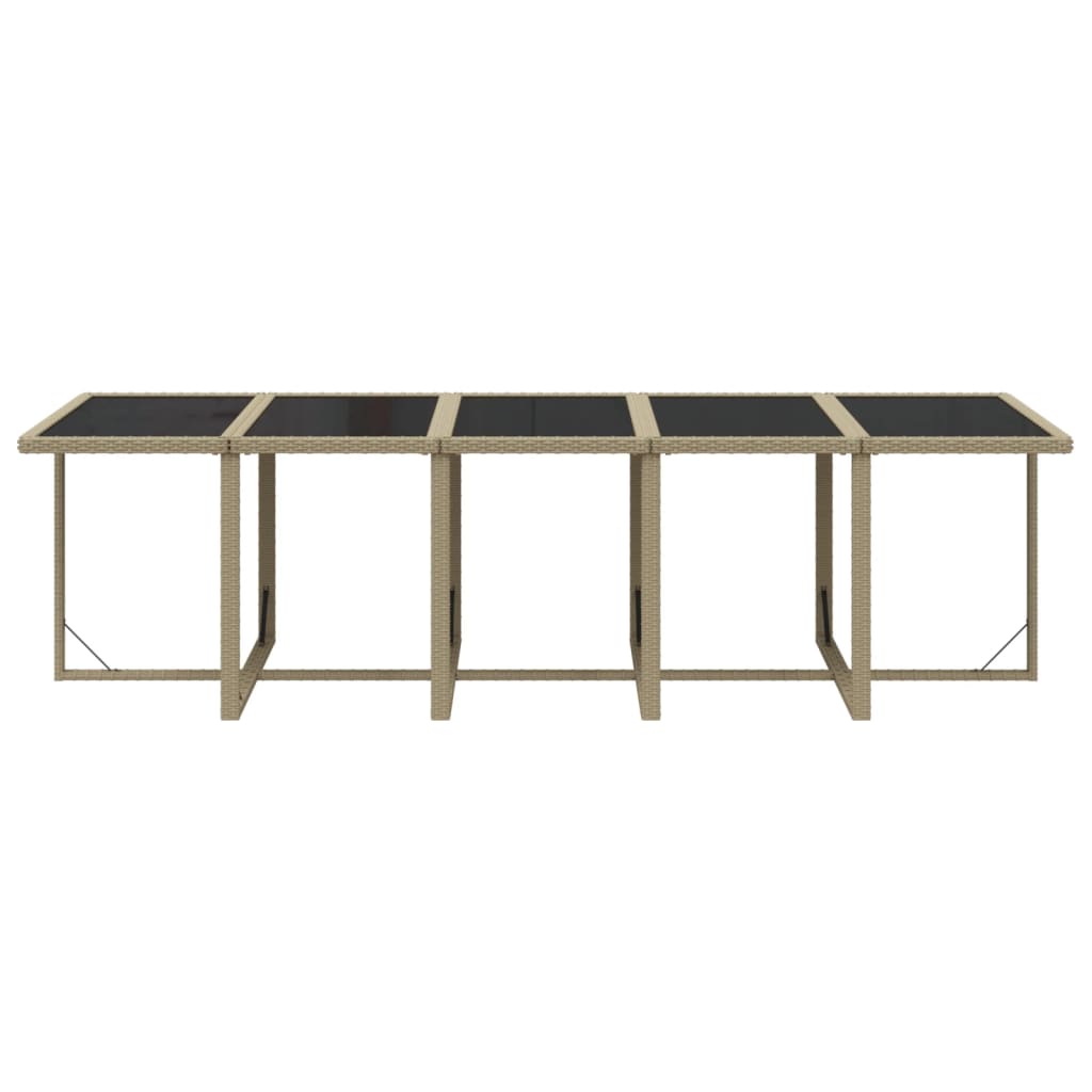 Σετ Τραπεζαρίας Κήπου 15 τεμ. Μπεζ Συνθετικό Ρατάν με Μαξιλάρια - Pakobazaar