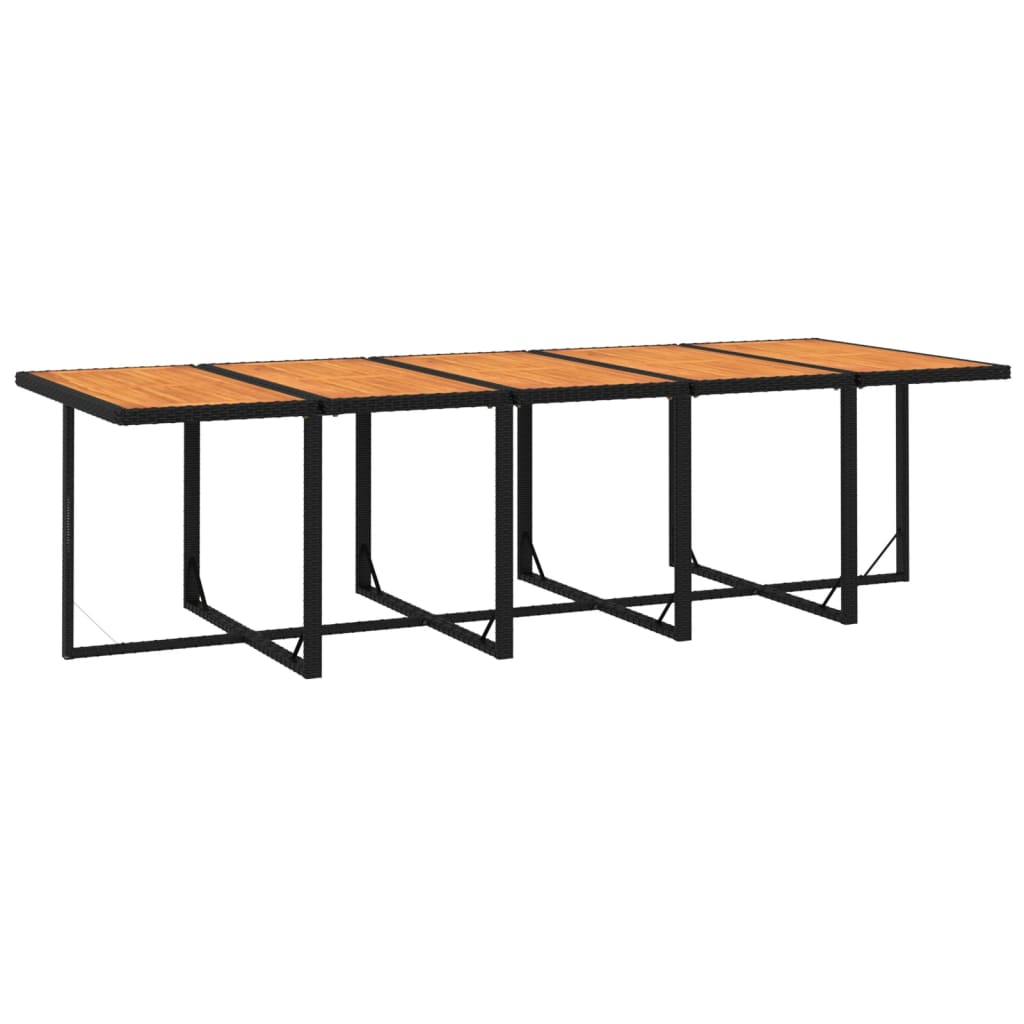 Σετ Τραπεζαρίας Κήπου 15 τεμ Μαύρο από Συνθ. Ρατάν με Μαξιλάρια - PAKOBAZAAR