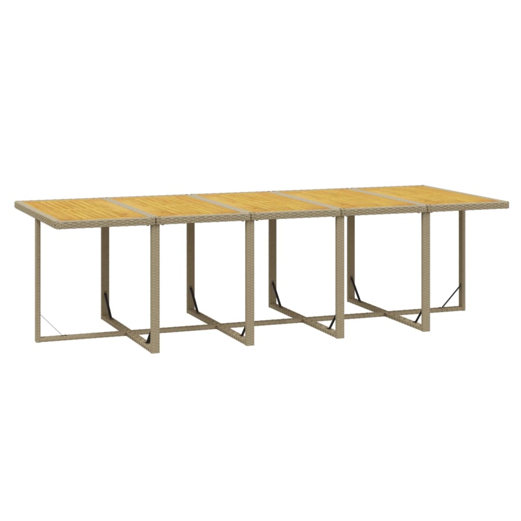 Σετ Τραπεζαρίας Κήπου 15 τεμ. Μπεζ Συνθετικό Ρατάν με Μαξιλάρια - PAKOBAZAAR