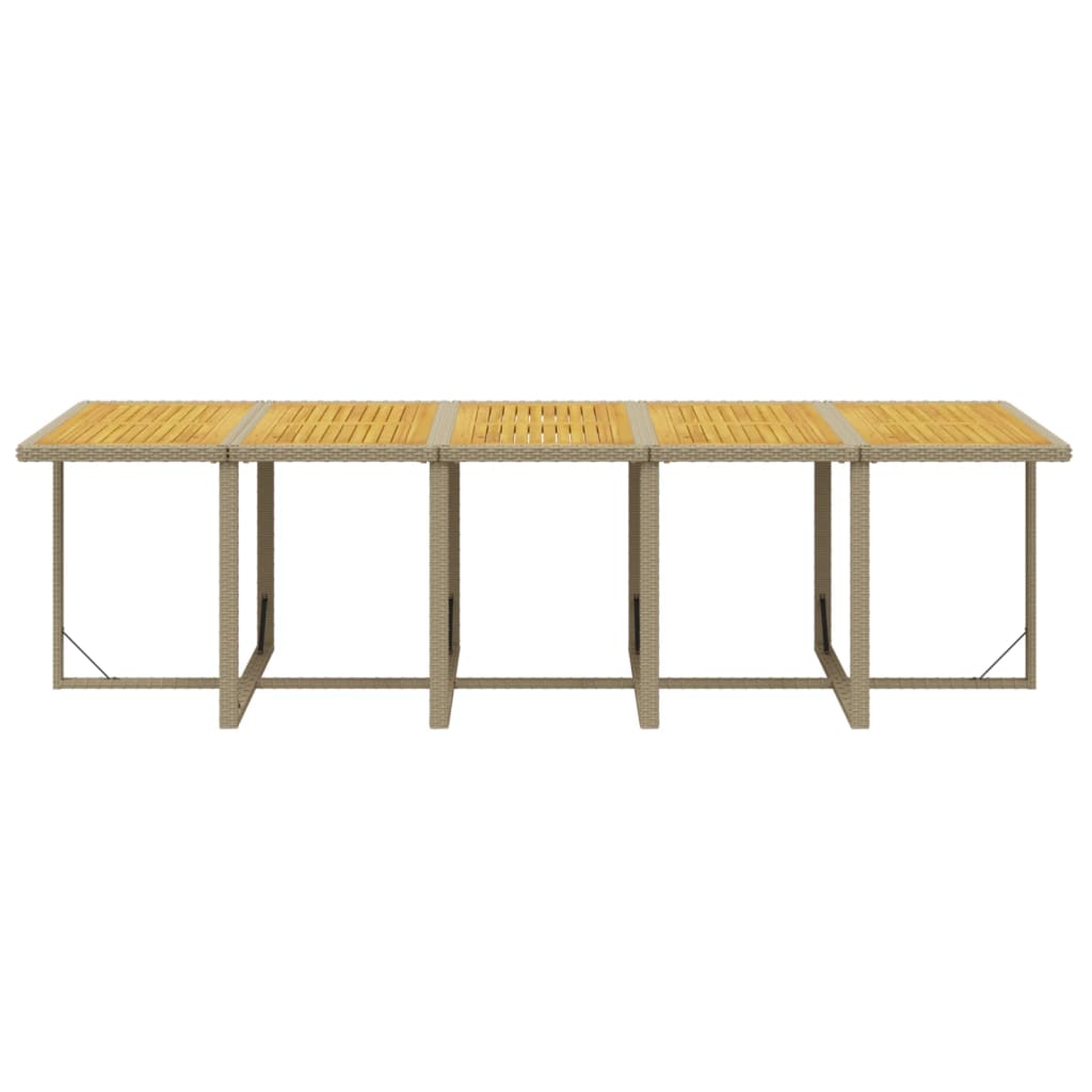 Σετ Τραπεζαρίας Κήπου 15 τεμ. Μπεζ Συνθετικό Ρατάν με Μαξιλάρια - PAKOBAZAAR