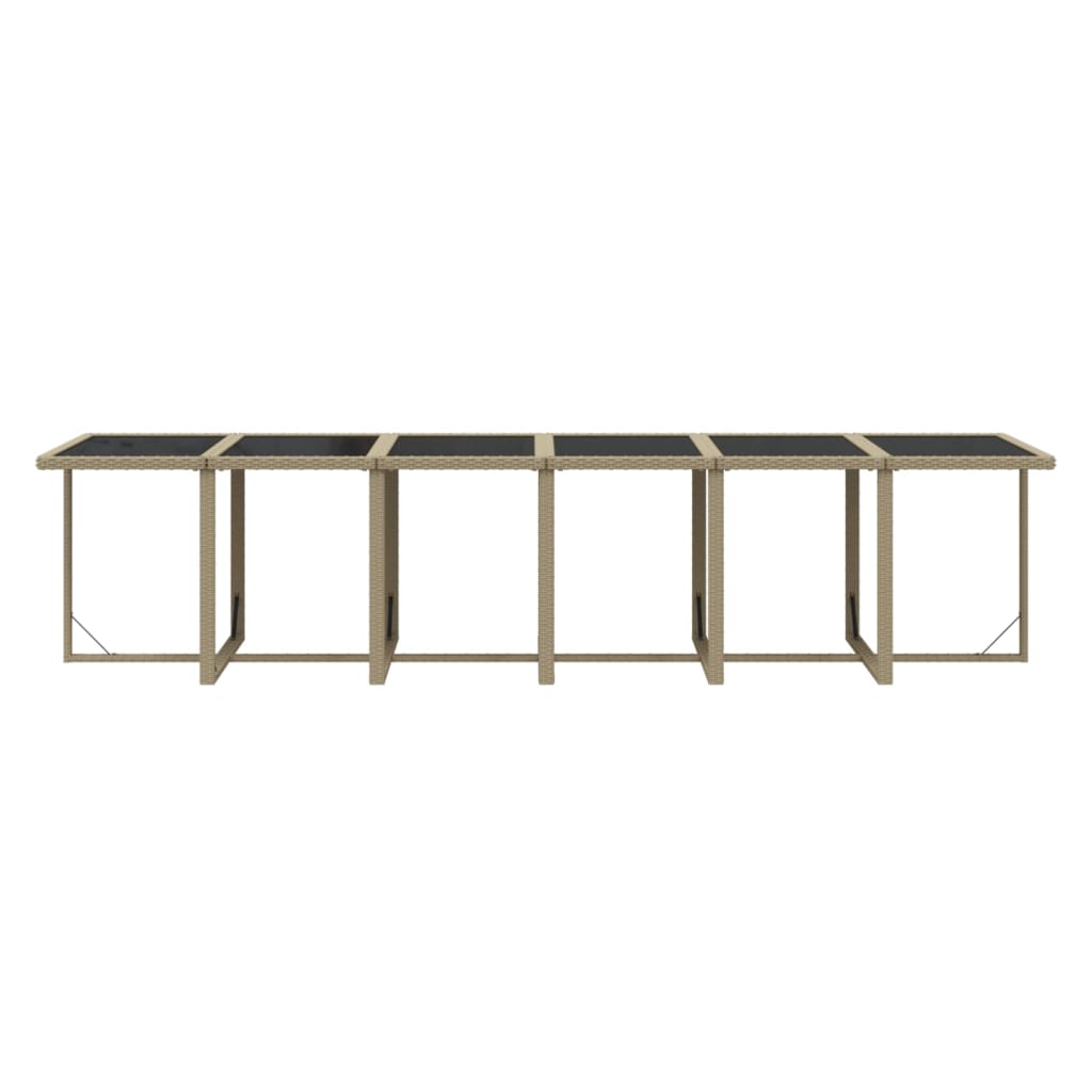 Σετ Τραπεζαρίας Κήπου 13 τεμ. Μπεζ Συνθετικό Ρατάν με Μαξιλάρια - Pakobazaar