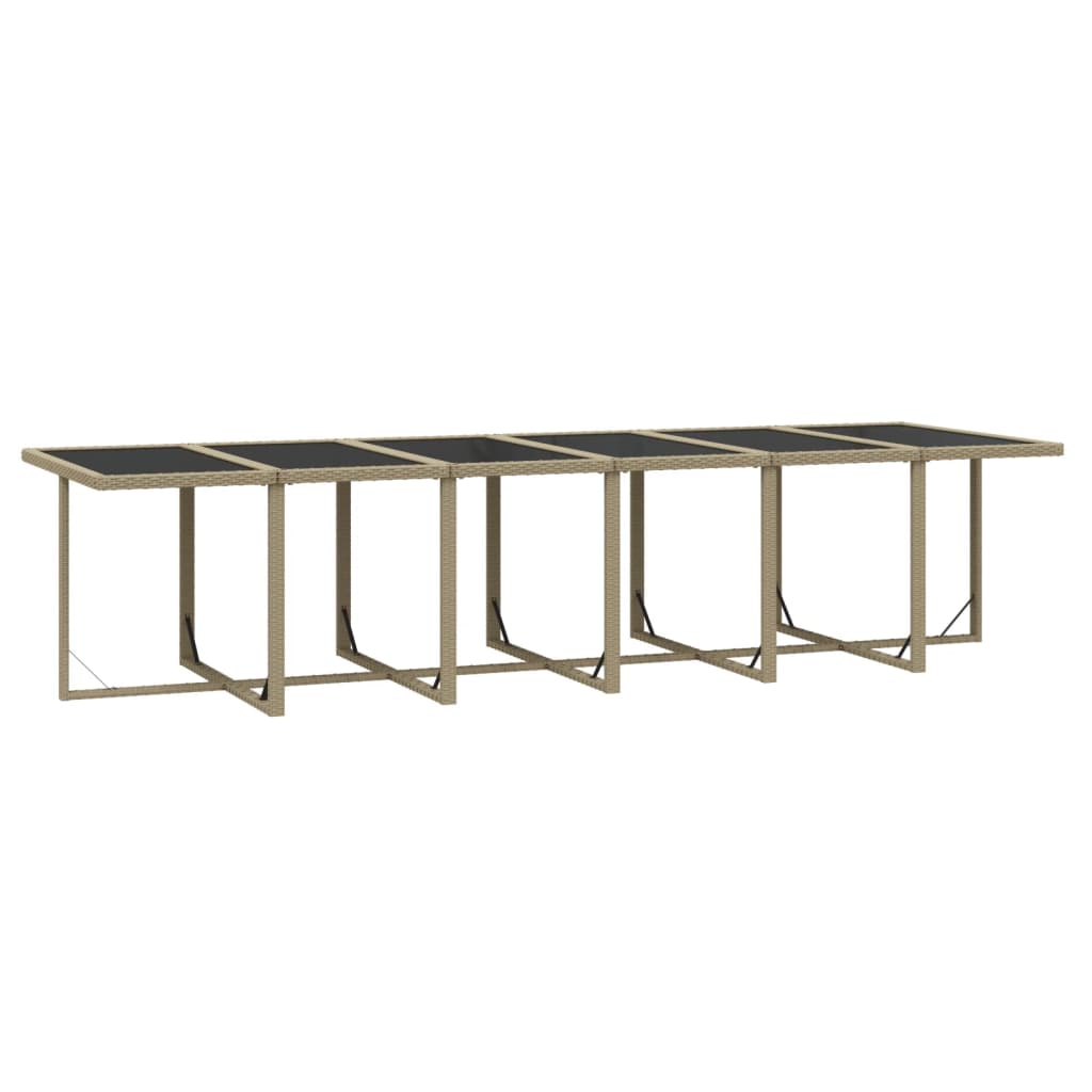 Σετ Τραπεζαρίας Κήπου 17 τεμ. Μπεζ Συνθετικό Ρατάν με Μαξιλάρια - Pakobazaar