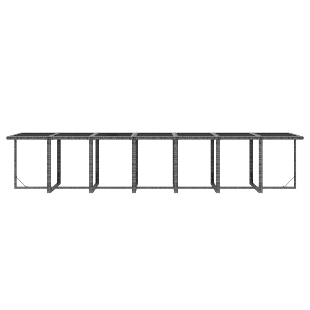 Σετ Τραπεζαρίας Κήπου 19 τεμ. Γκρι από Συνθ. Ρατάν με Μαξιλάρια - PAKOBAZAAR