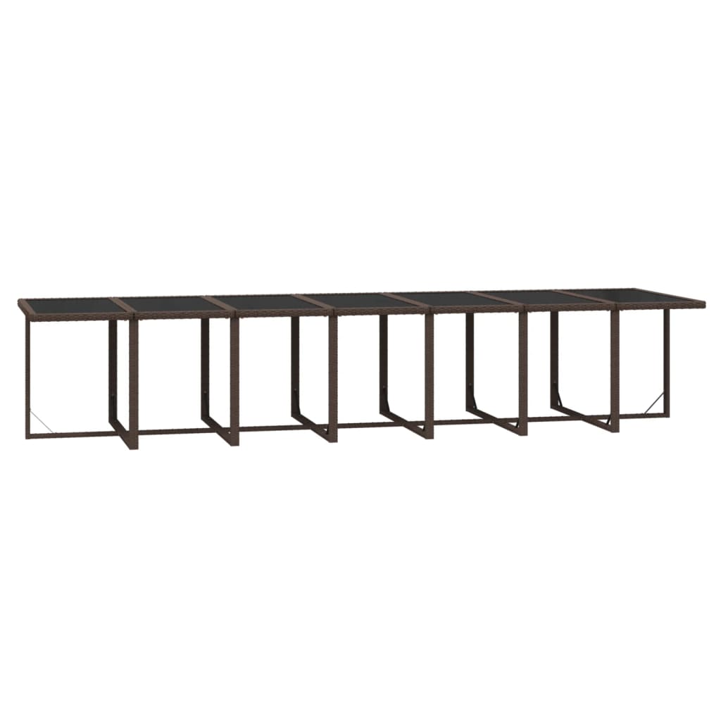 Σετ Τραπεζαρίας Κήπου 15 τεμ. Καφέ από Συνθ. Ρατάν με Μαξιλάρια - Pakobazaar