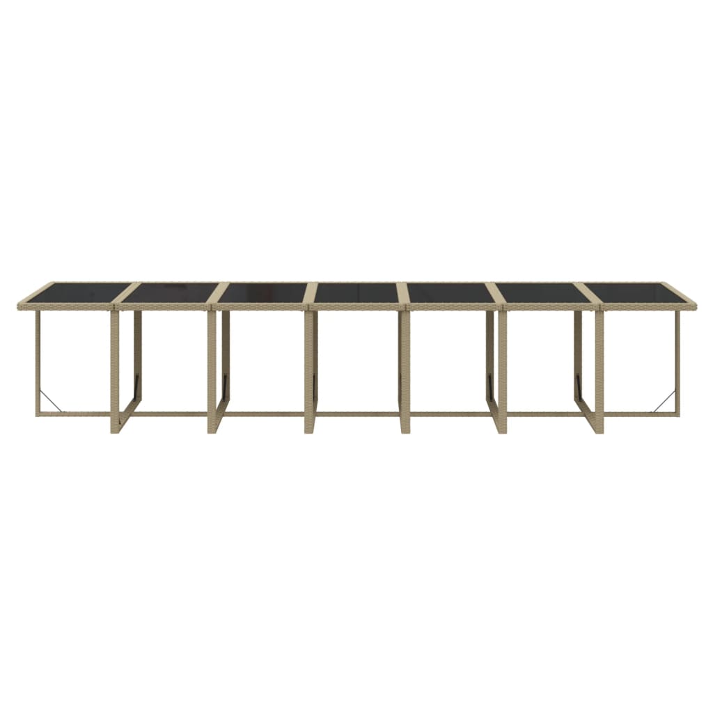 Σετ Τραπεζαρίας Κήπου 19 τεμ. Μπεζ Συνθετικό Ρατάν με Μαξιλάρια - Pakobazaar