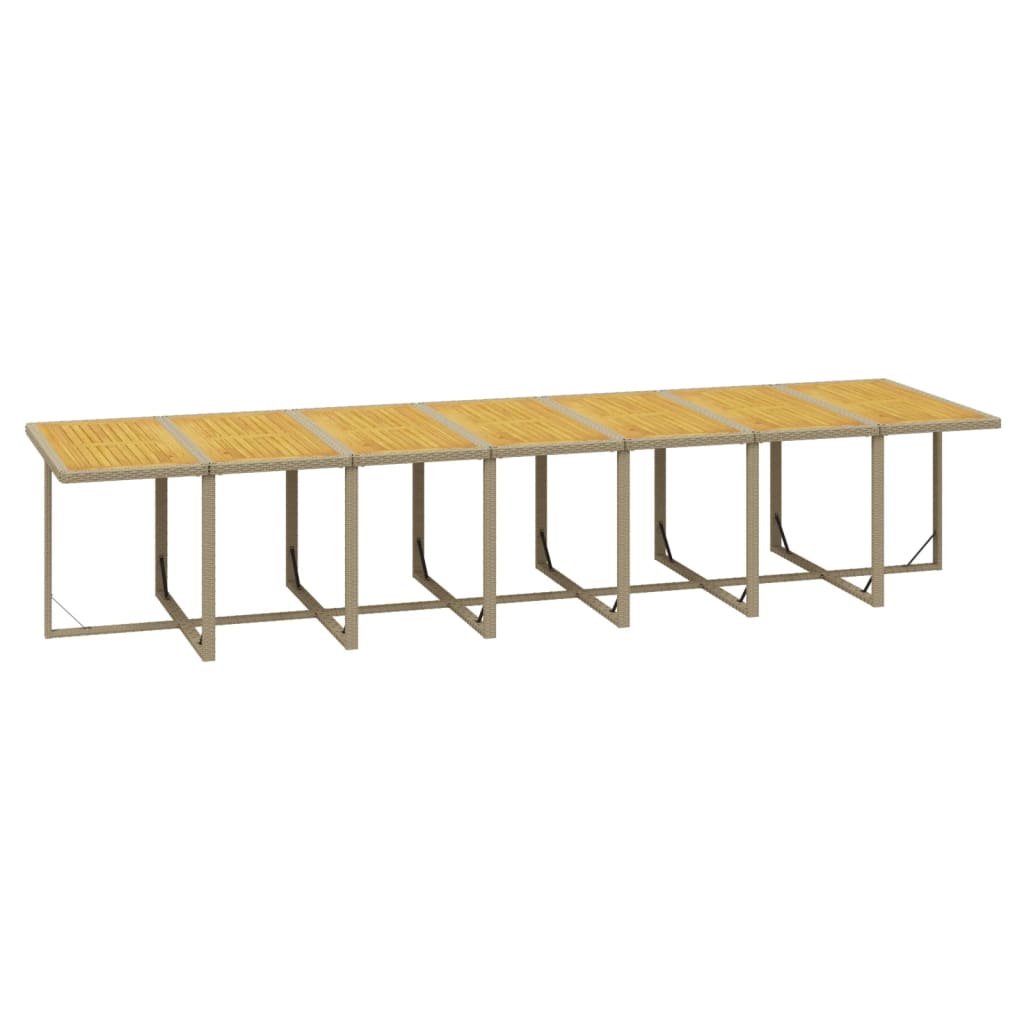 Σετ Τραπεζαρίας Κήπου 19 τεμ. Μπεζ Συνθετικό Ρατάν με Μαξιλάρια - Pakobazaar