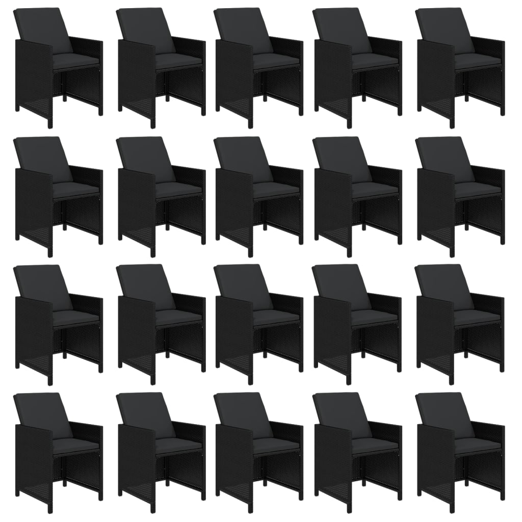 Σετ Τραπεζαρίας Κήπου 21 τεμ. Μαύρο Συνθ. Ρατάν με Μαξιλάρια - PAKOBAZAAR