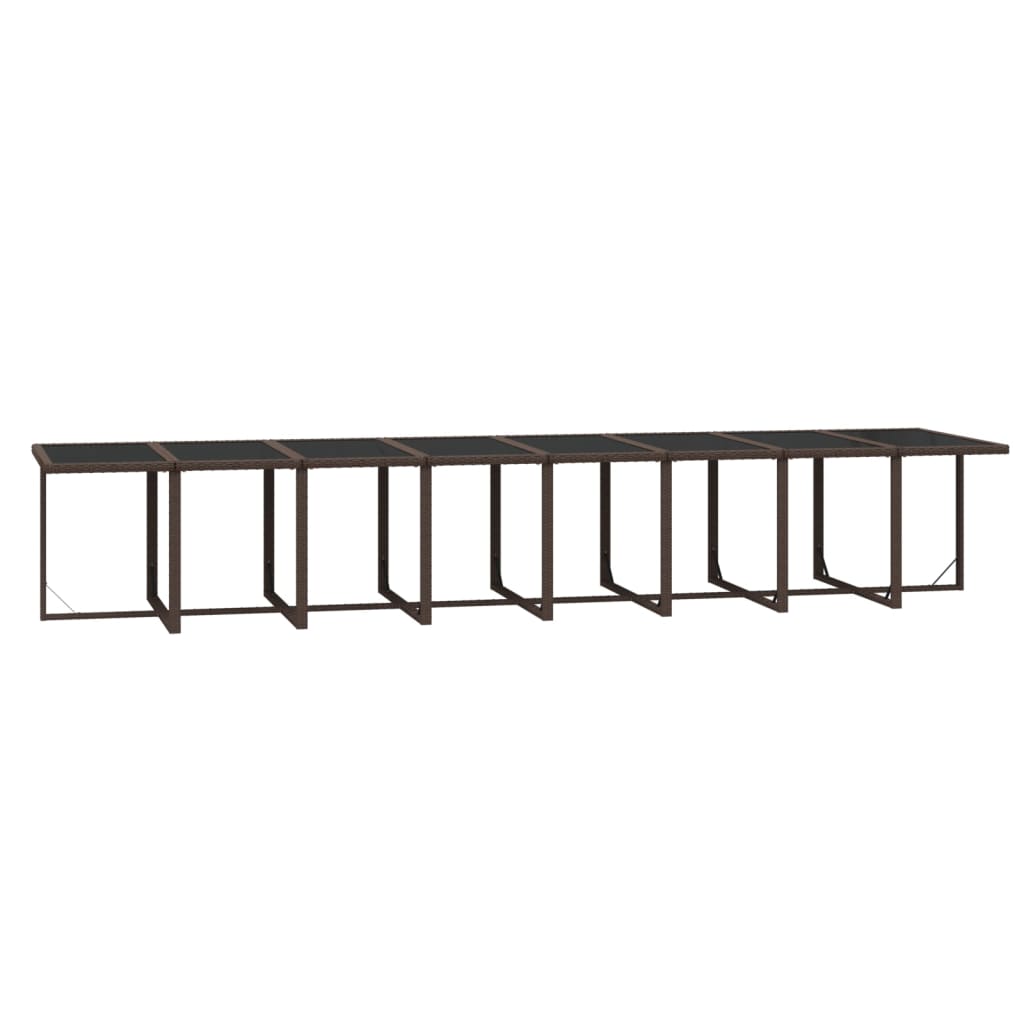 Σετ Τραπεζαρίας Κήπου 17 τεμ Καφέ από Συνθ. Ρατάν με Μαξιλάρια - Pakobazaar