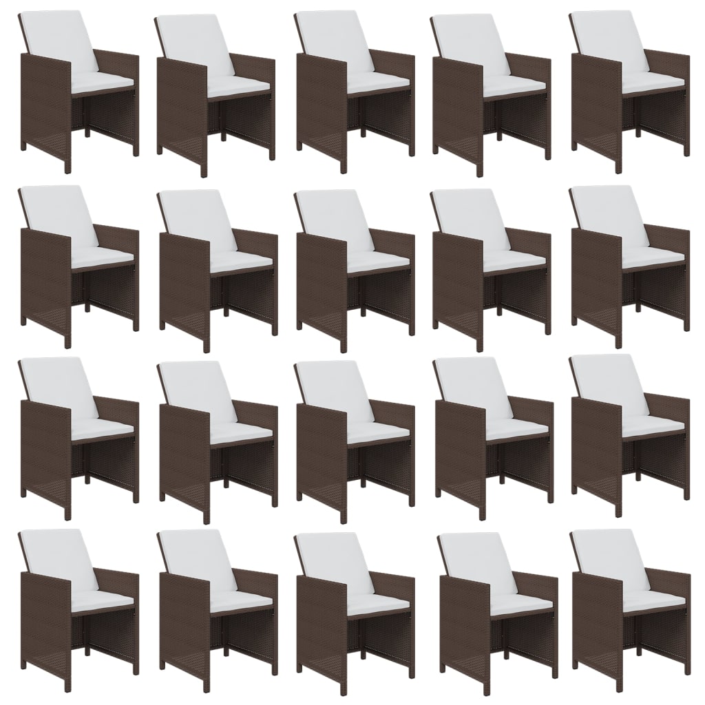 Σετ Τραπεζαρίας Κήπου 21 τεμ. Καφέ Συνθ. Ρατάν με Μαξιλάρια - Pakobazaar