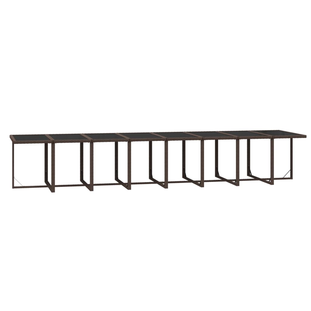 Σετ Τραπεζαρίας Κήπου 21 τεμ.Καφέ Συνθ. Ρατάν με Μαξιλάρια - Pakobazaar