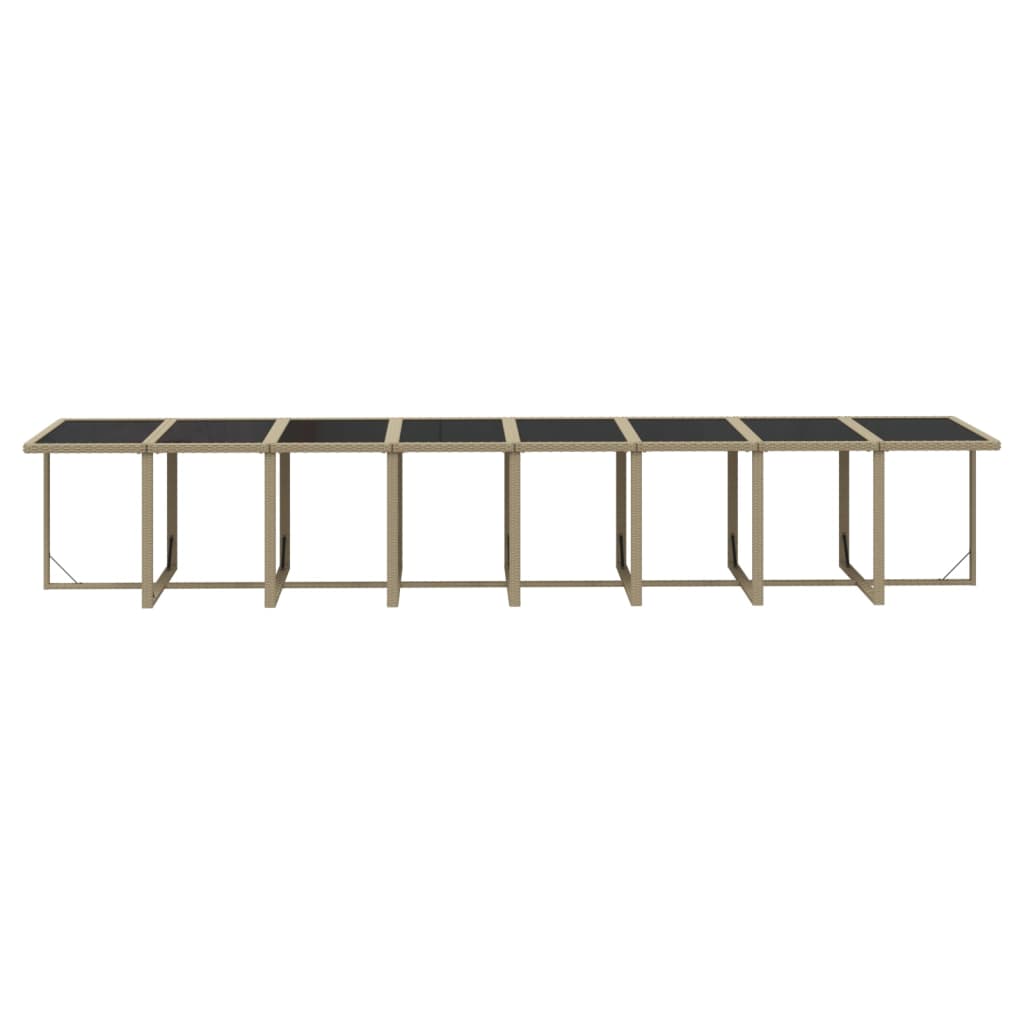 Σετ Τραπεζαρίας Κήπου 17 τεμ. Μπεζ Συνθετικό Ρατάν με Μαξιλάρια - Pakobazaar