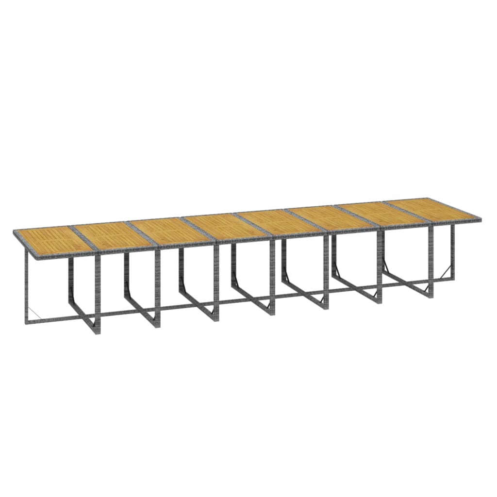 Σετ Τραπεζαρίας Κήπου 21 τεμ. Γκρι Συνθ. Ρατάν με Μαξιλάρια - PAKOBAZAAR