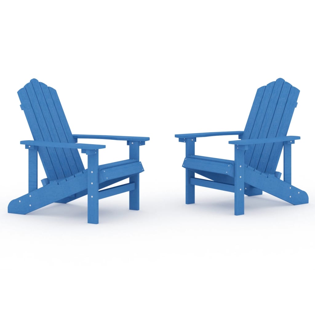 Καρέκλες Κήπου Adirondack 2 τεμ. Γαλάζιες από HDPE - PAKOBAZAAR