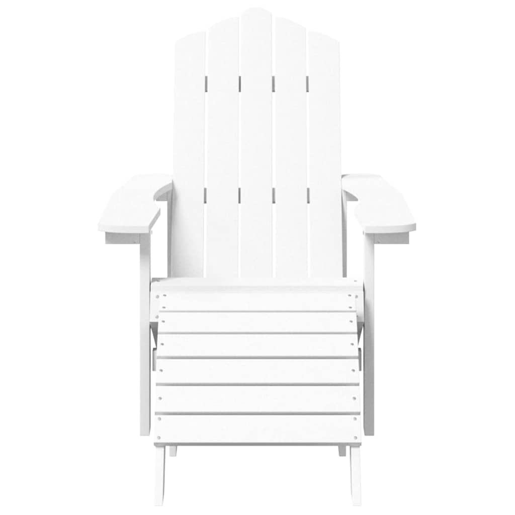 Καρέκλες Κήπου Adirondack 2 τεμ. Λευκές από HDPE με Υποπόδια - Pakobazaar