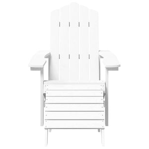 Καρέκλες Κήπου Adirondack 2 τεμ. Λευκές από HDPE με Υποπόδια - Pakobazaar