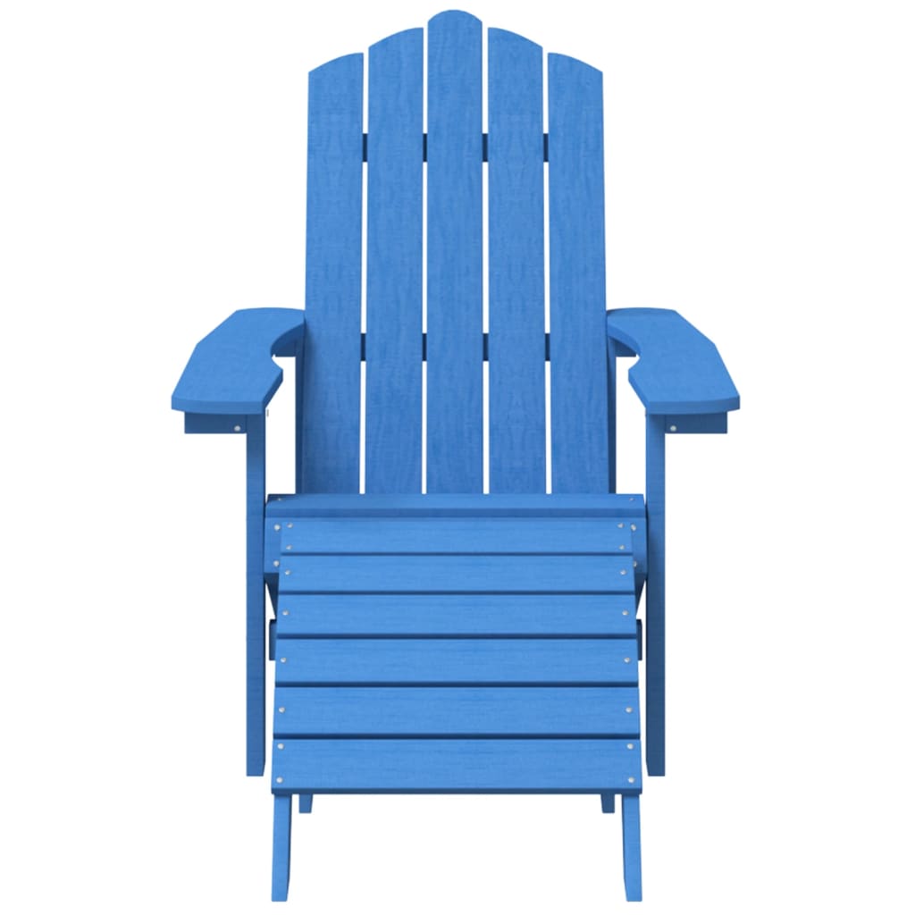 Καρέκλες Κήπου Adirondack 2 τεμ. Γαλάζιες από HDPE με Υποπόδια - PAKOBAZAAR