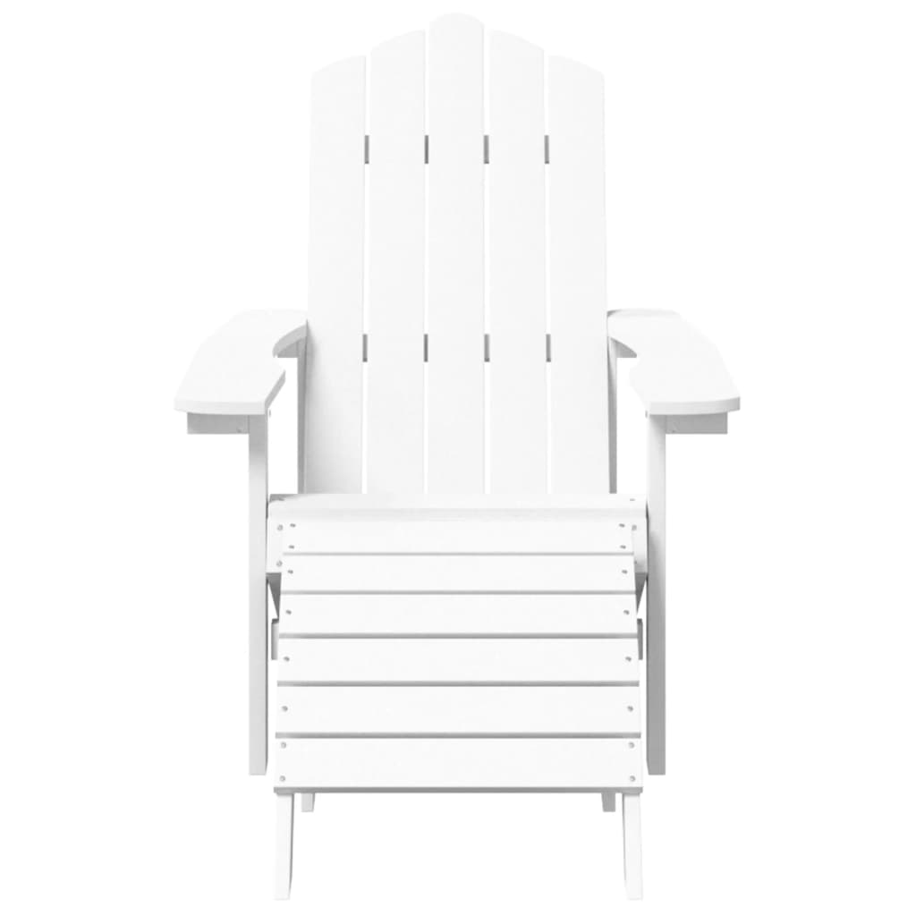 Καρέκλες Κήπου Adirondack με Υποπόδιο&Τραπεζάκι Λευκές από HDPE - Pakobazaar