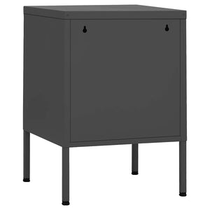 Κομοδίνα 2 τεμ. Ανθρακί 35 x 35 x 51 εκ. Ατσάλινα - PAKOBAZAAR