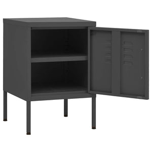 Κομοδίνα 2 τεμ. Ανθρακί 35 x 35 x 51 εκ. Ατσάλινα - PAKOBAZAAR