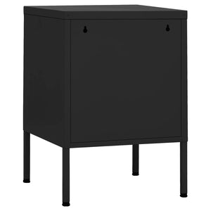 Κομοδίνα 2 τεμ. Μαύρα 35 x 35 x 51 εκ. Ατσάλινα - PAKOBAZAAR