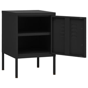Κομοδίνα 2 τεμ. Μαύρα 35 x 35 x 51 εκ. Ατσάλινα - PAKOBAZAAR