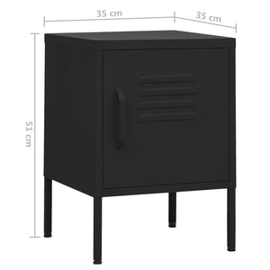 Κομοδίνα 2 τεμ. Μαύρα 35 x 35 x 51 εκ. Ατσάλινα - PAKOBAZAAR