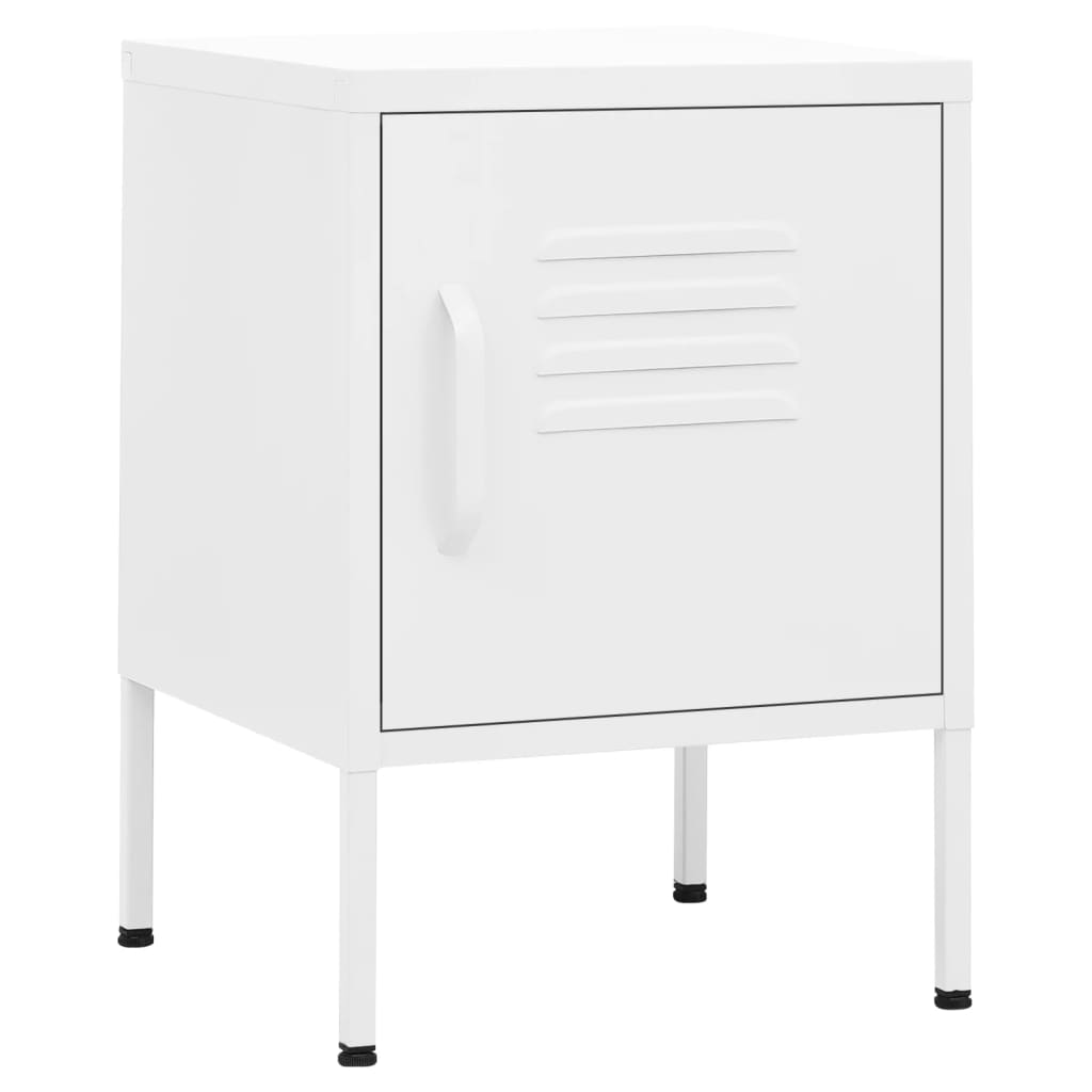 Κομοδίνα 2 τεμ. Λευκά 35 x 35 x 51 εκ. Ατσάλινα - Pakobazaar