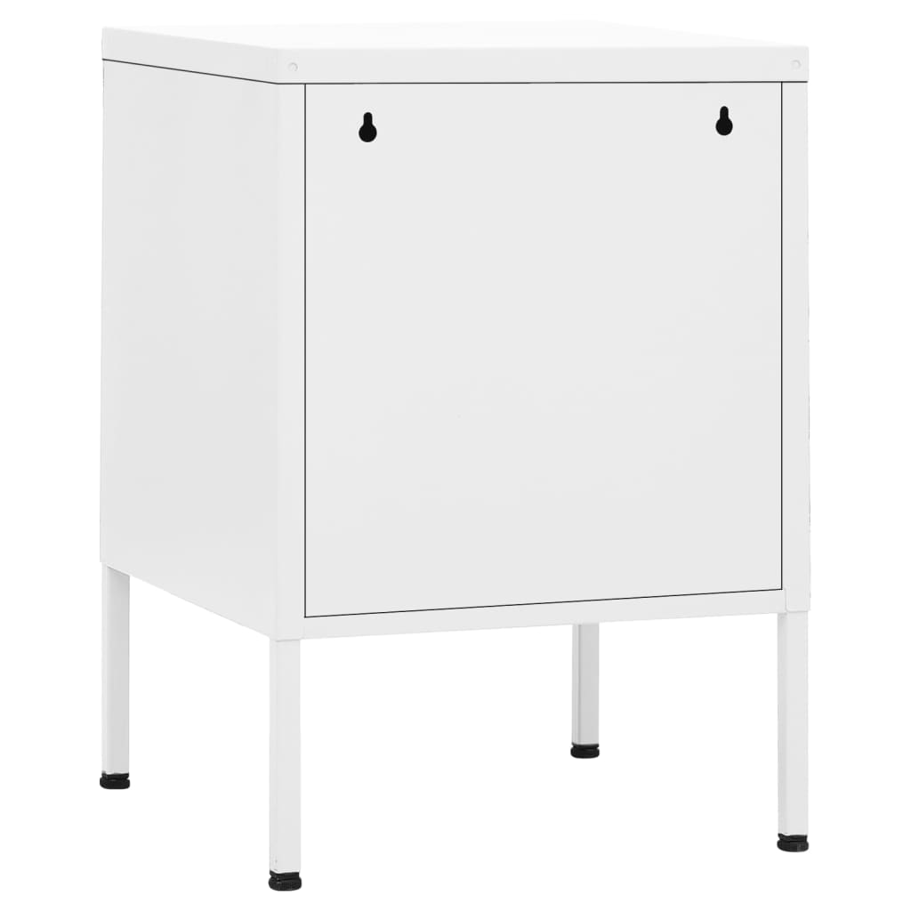 Κομοδίνα 2 τεμ. Λευκά 35 x 35 x 51 εκ. Ατσάλινα - Pakobazaar